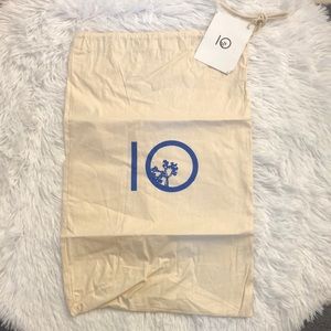 🩶5/$30 tentree Beige with Blue Logo Canvas Drawstring Bag NEW